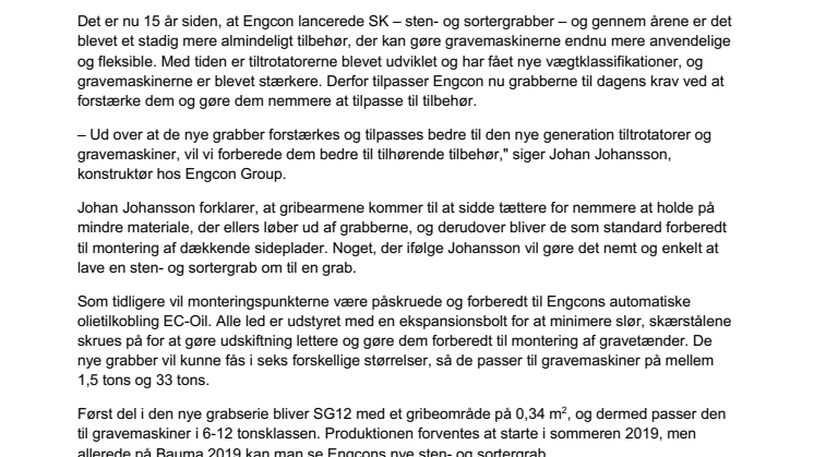 Engcon opgraderer sine sortergrabber  – de tilpasses til den nye generation af tiltrotatorer og gravemaskiner