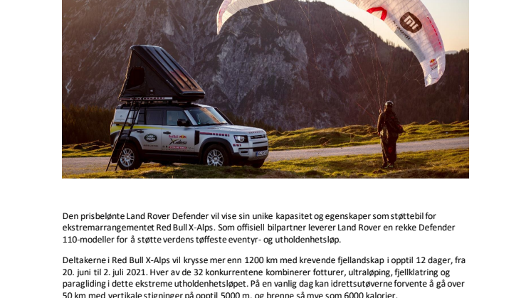 Land Rover Defender støtter verdens tøffeste eventyr- og utholdenhetsløp