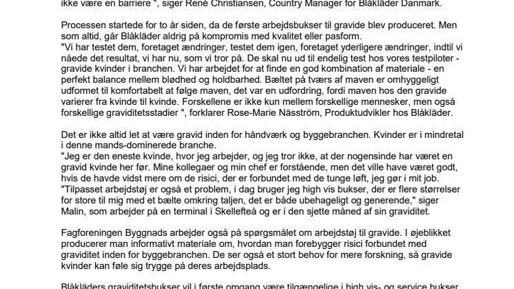 ENDELIG, LANCERING AF ARBEJDSBUKSER TIL GRAVIDE KVINDER