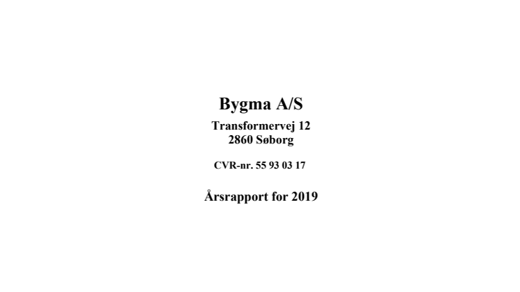 Bygma A/S, årsregnskab 2019