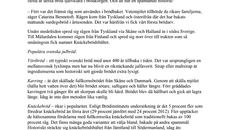 Populära julbröd ur det stora svenska matarvet
