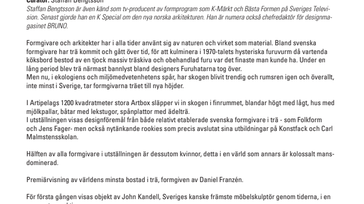 ETT, TVÅ, TRÄ! - Ny svensk trädesign.