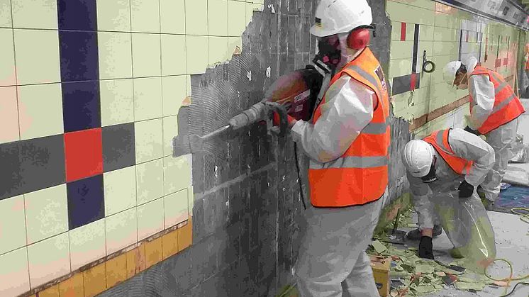 Tile stripping at Moorgate