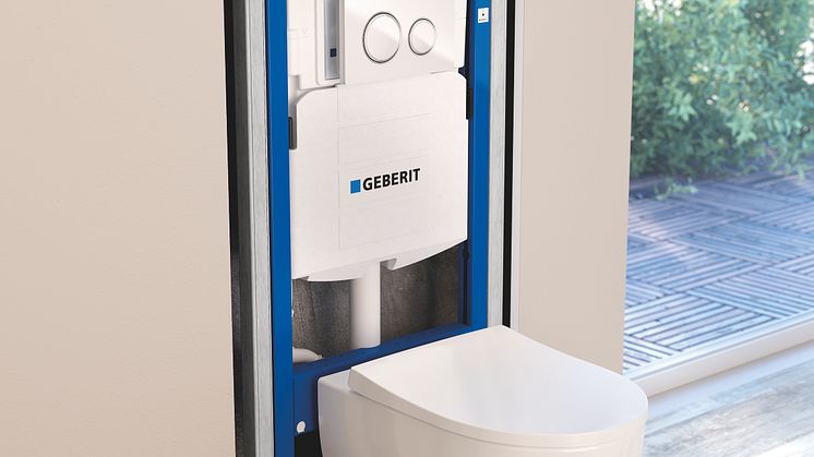 Duofix, seinän eteen koteloitu seinä-wc rakenteet esillä