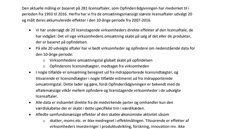 Faktark: Effektmåling af Opfinderrådgivningen 2017
