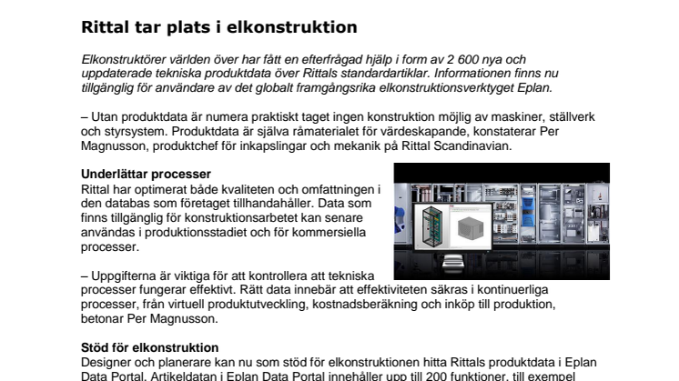 Rittal tar plats i elkonstruktion