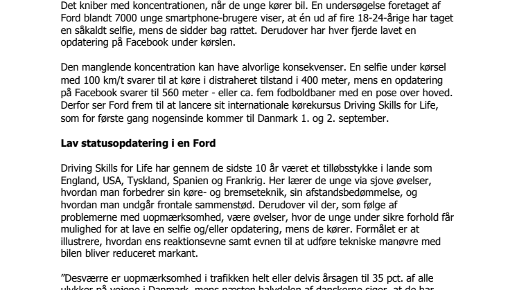 Hver fjerde har taget en selfie bag rattet