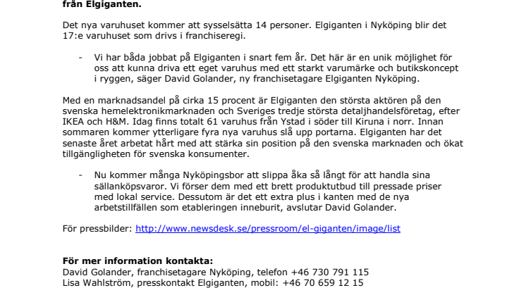 Elgiganten har landat i Nyköping