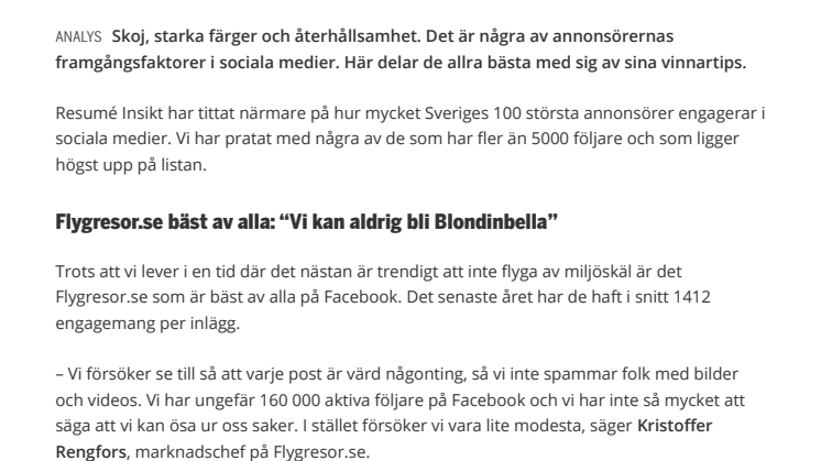 Annonsörerna som är bäst i sociala medier - så gör de