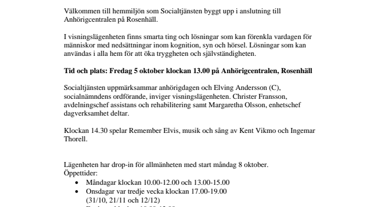 Invigning av visningslägenheten Bo tryggt