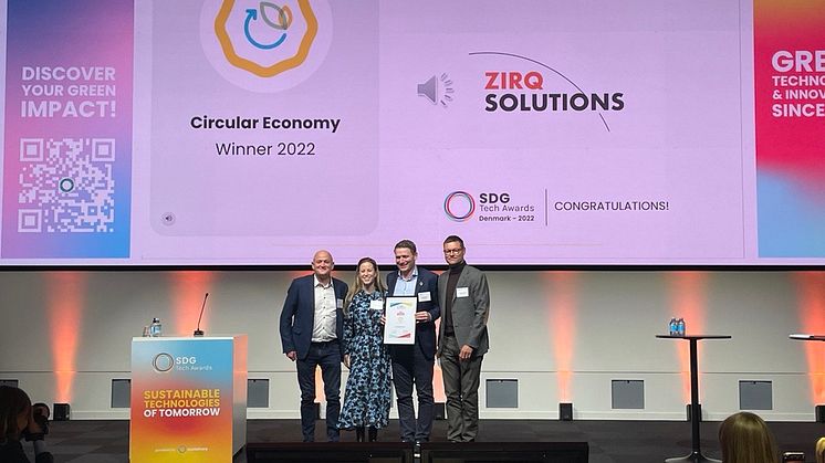 Zirq Solutions vant prisen Circular Economy under årets SDG Awards.