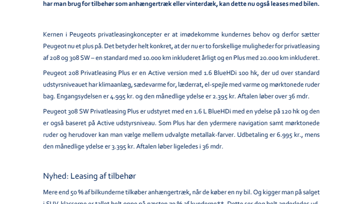 Peugeot Privatleasing Plus
