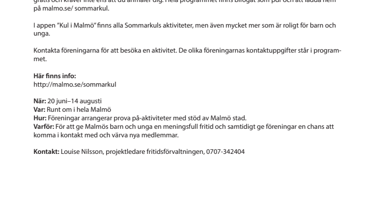 Sommarkuls program är här
