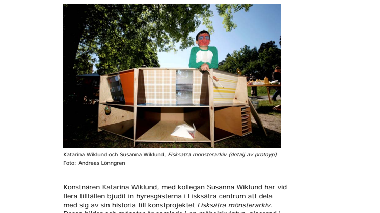 Invigning av Fisksätra mönsterarkiv av konstnärerna Katarina Wiklund och Susanna Wiklund