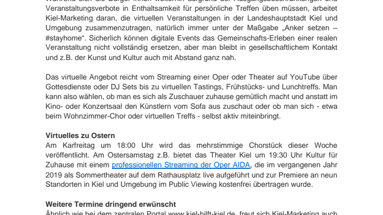 Mit Abstand richtig gut: Virtuelle Veranstaltungen in Kiel.Sailing.City