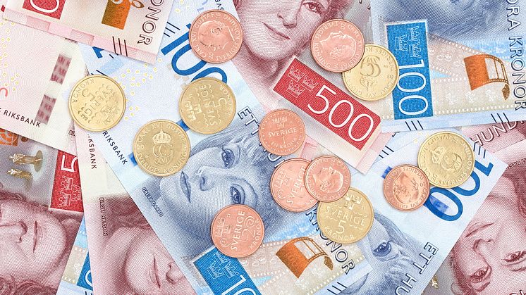 Svenska mynt och sedlar. Foto: Riksbanken