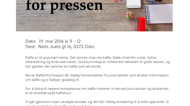 KAFFEKURS FOR PRESSEN