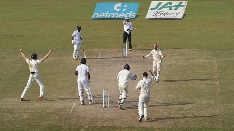 Jack Leach takes a wicket on England's last trip to Sri Lanka. Photo: Getty Images