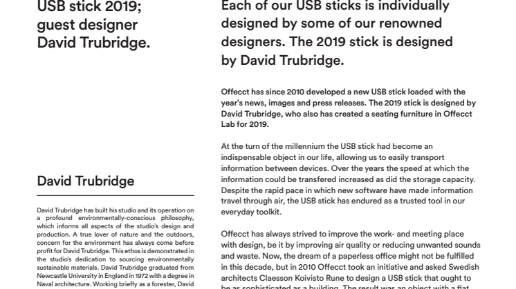 USB stick 2019 in a surfboard-like shape by David Trubridge