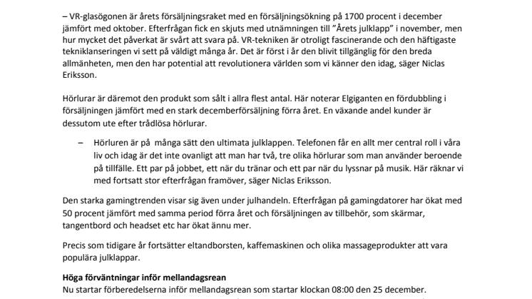 VR-glasögon och hörlurar årets favoriter i julhandeln