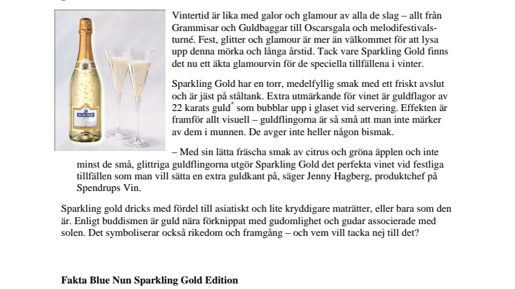 Sätt en äkta guldkant på festen med Sparkling Gold