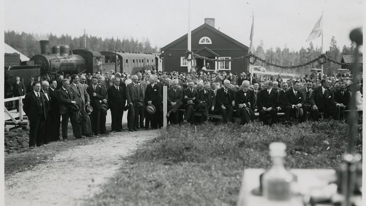 Från den stora invigningen av Inlandsbanan, Kåbdalis 6:e augusti 1937. Foto: digitaltmuseum.se 