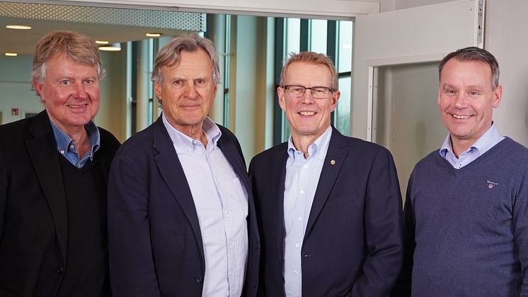 Mats Nilstoft ägare Laitis, Håkan Knutsson ägare KGK, Johan Regefalk, vd KGK och Martin Öhman, vd Laitis.