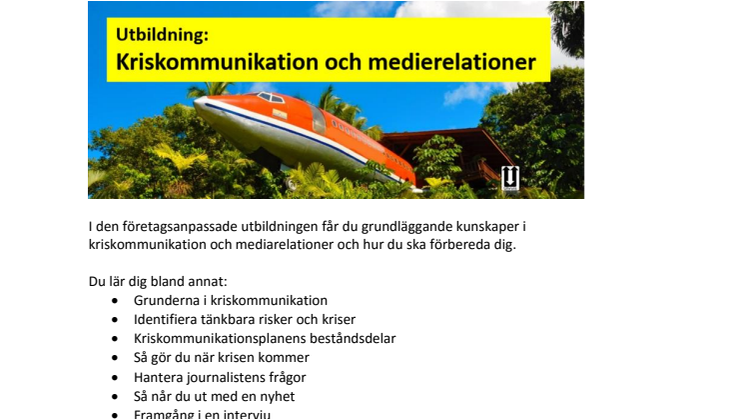 Utbildning i kriskommunikation och mediarelationer