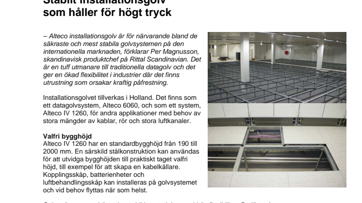Stabilt installationsgolv som håller för högt tryck