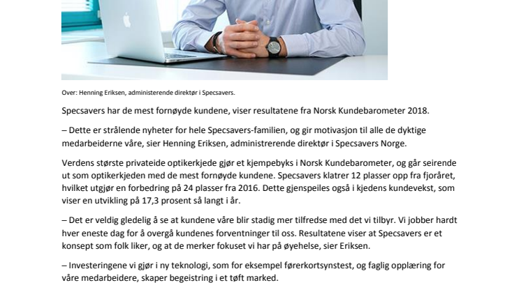 Specsavers er forbrukerfavoritten