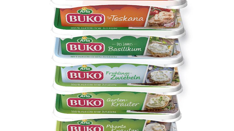 Alle 17 verschiedenen Arla Buko®-Sorten präsentieren sich ab November mit euem, attraktivem Deckel