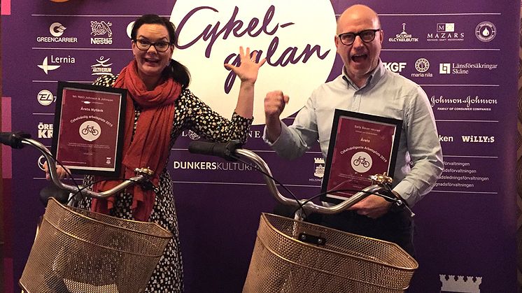 McNeil AB/Johnson & Johnson fick priset Årets nytänk och Sally Bauerskolan vann Årets cykelvänligaste arbetsplats