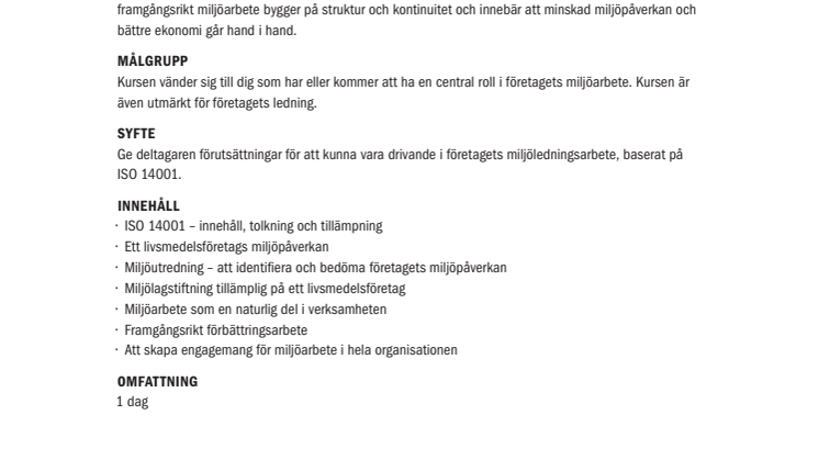 Förstå och tillämpa ISO 14001