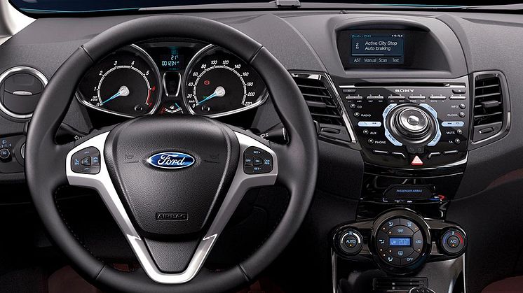 Nye Ford Fiesta med sikkerhetsteknologien "Active City Stop"