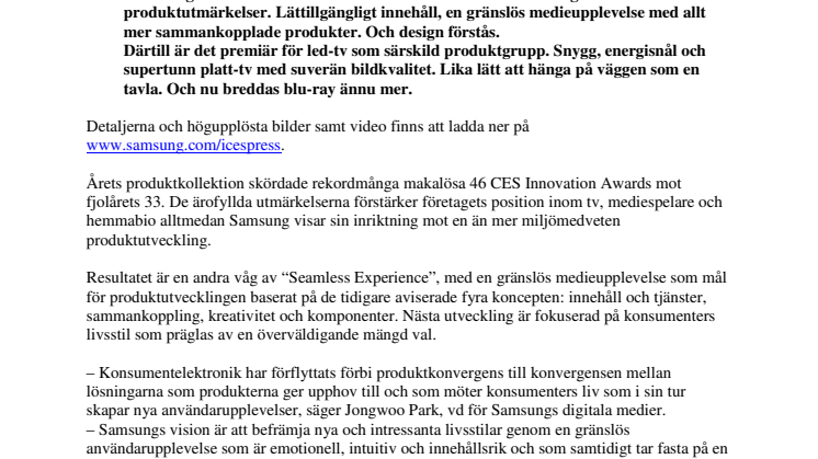 Samsung förverkligar gränslös medieupplevelse