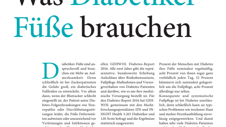 Was Diabetiker-Füße brauchen