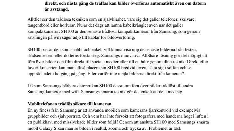 Samsung SH100 – trådlös och social