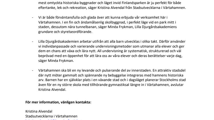 Skolstart i Värtahamnen