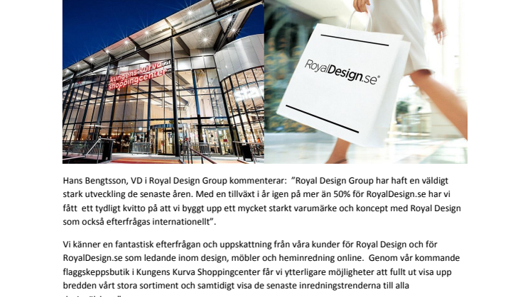 RoyalDesign.se öppnar ny flaggskeppsbutik i Stockholm