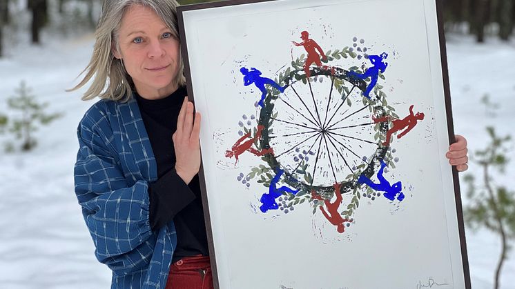 Konstnären Anna Bjerger, Småland, har skapat Vasaloppsmotivet 2023