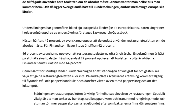 Så tycker svenskarna: Ofräsch restaurangtoalett – ofräscht kök