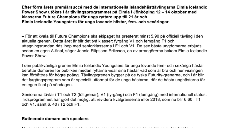​Nya tävlingsklasser för både unga ryttare och unghästar