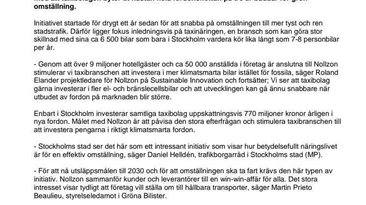 Taxibranschen fossilfri på 3 år?