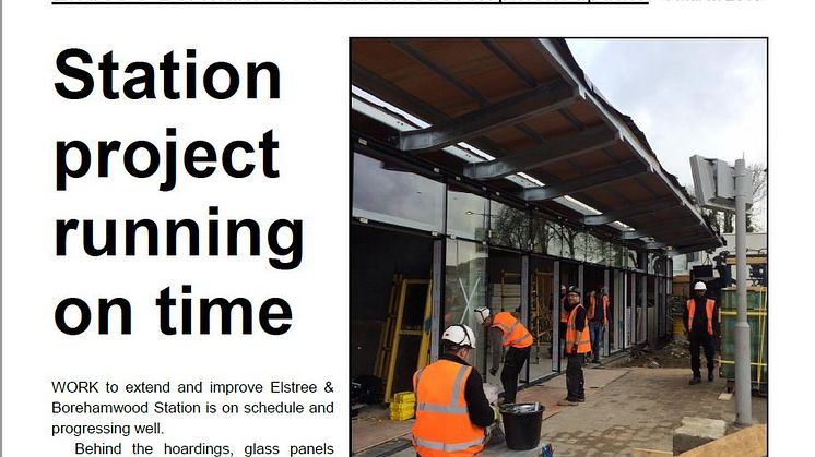 This newsletter provides an update on the improvement work at Elstree & Borehamwood station