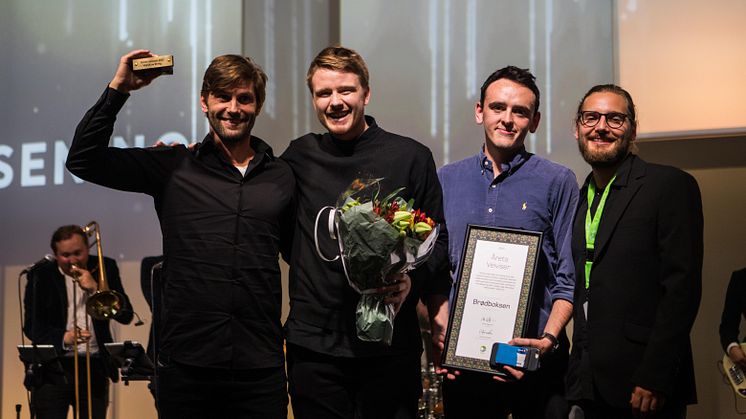 Brødboksen.no - Årets veiviser. F.v.: Arnulf Refsnes, Mats Nordeidet, Sebastian Jennings Almnes, Steffen Westbye