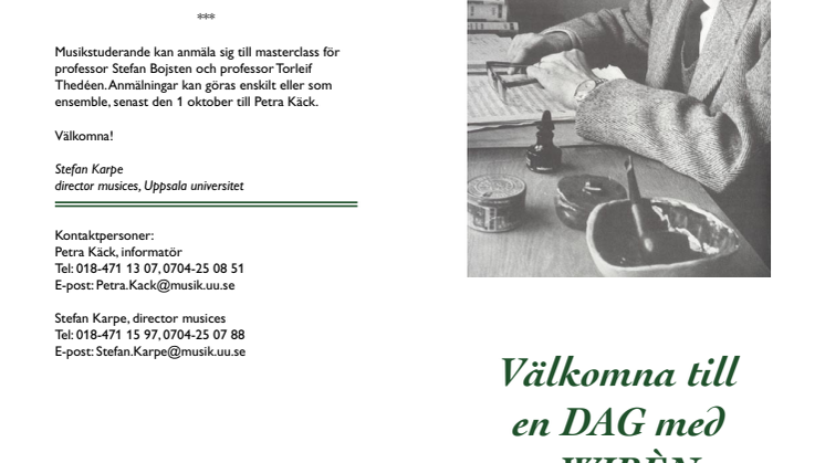 Program: En dag med Wirén