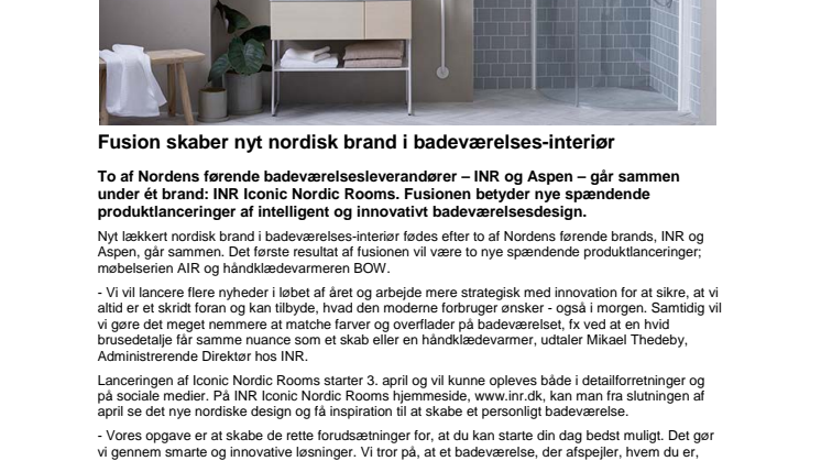 Fusion skaber nyt nordisk brand i badeværelses-interiør