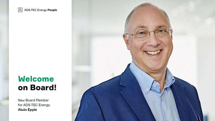 ADS-TEC Energy Appoints Automotive and Mobility Expert, Alwin Epple as Newest Board Member