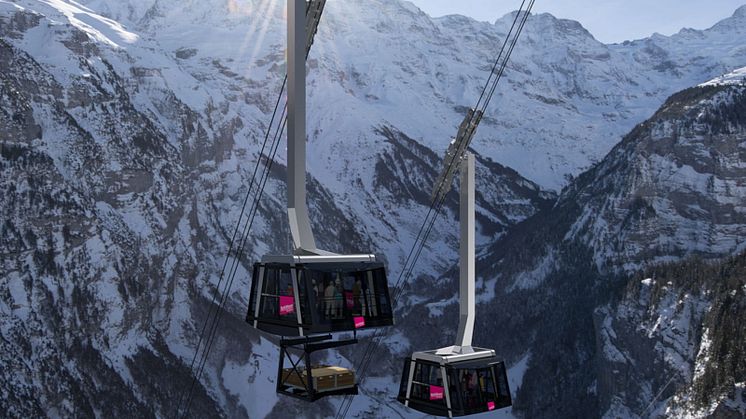 Visualisation du nouveaux téléphérique entre Stechelberg et Mürren
