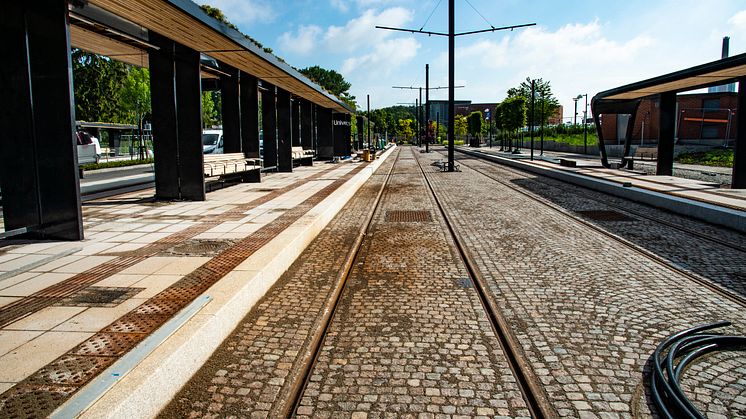 Hållplatsen vid Universitetssjukhuset i Lund.